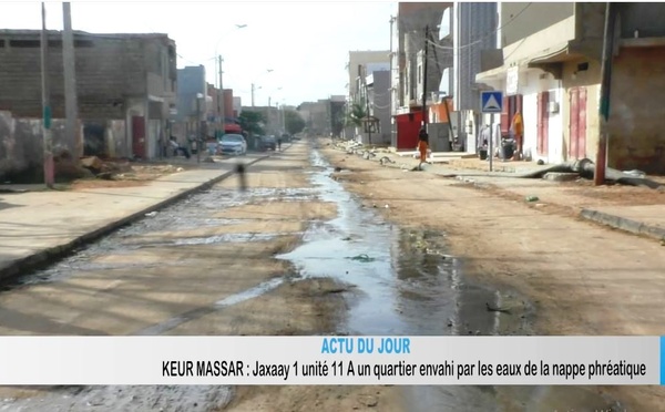 Actu du Jour : Keur Massar,  au plan  Jaxaay , le quartier unité 11 A envahi par les eaux