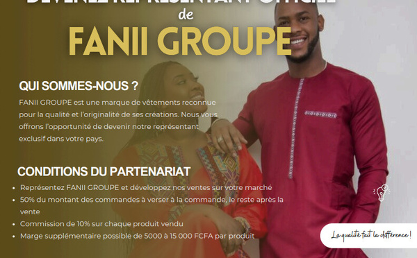 DEVENEZ REPRÉSENTANT OFFICIEL DE FANII GROUPE