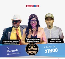 "Instant Droit" sur Leral Tv, ce mercredi : Astou Sagna et ses invités, en débat sur « les violences, l'insécurité, la criminalité et les agressions au Sénégal »