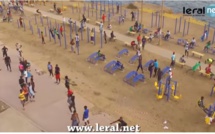 Les Sénégalais se mettent au fitness sur le parcours sportif de la Corniche (vidéo filmée par le drone de leral.net)