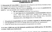 Infos du jour sur la COVID-19: ce dimanche 7 juin 2020 sur 1266 tests réalisés, 79 sont positifs, 76 patients guéris