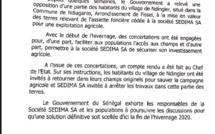 Solution provisoire au conflit foncier: l’Etat « sauve » l'hivernage des paysans de Ndengéler, dans l’attente d’un dénouement définitif