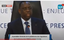 8e Assemblée générale de la Plateforme des Régulateurs de l’Audiovisuel : "L’enjeu est fondamental et nous interpelle tous..." (Macky Sall)