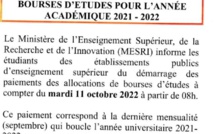 Bonne nouvelle pour les étudiants : Le paiement des allocations des bourses démarre mardi prochain !