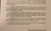 Mort du sergent Fulbert Sambou : Les précisions du Procureur de la République (Document)